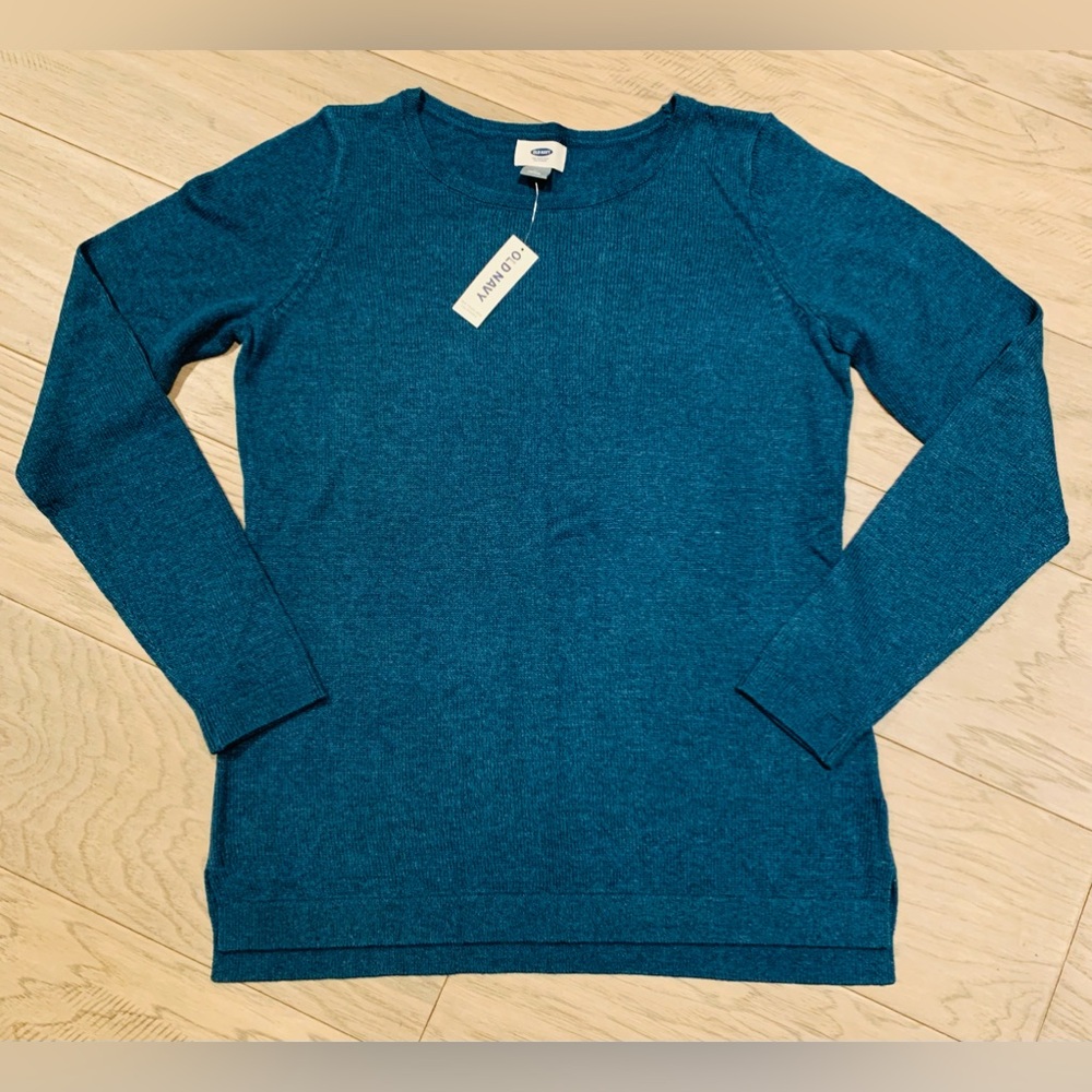 Old Navy Teal Knit Crewneck Sweater
